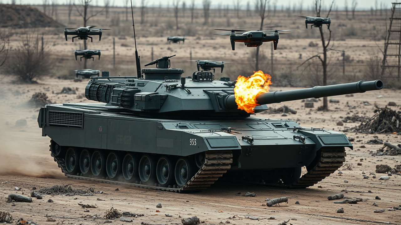 Ukrainian Drones Overwhelm Advanced Russian Tank Protection Systems